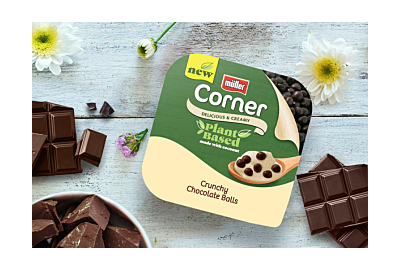 New plant based muller corner chocolate crunch pot