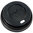 Zeus Packaging Black Compostable Lids 12/16oz