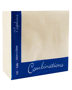 Combinations 2 Ply Champagne Napkins 33cm - unit