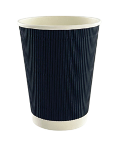 Zeus Packaging Black Ripple Cups 8oz